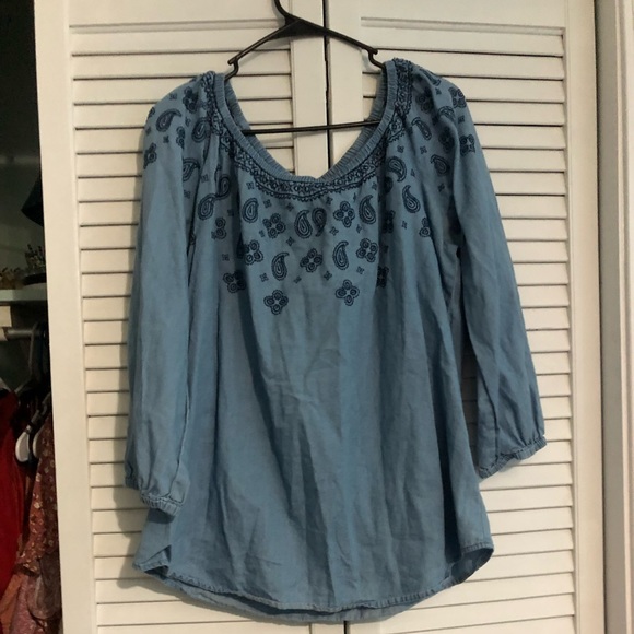 WOMENS xl denim blue shirt - Picture 1 of 7